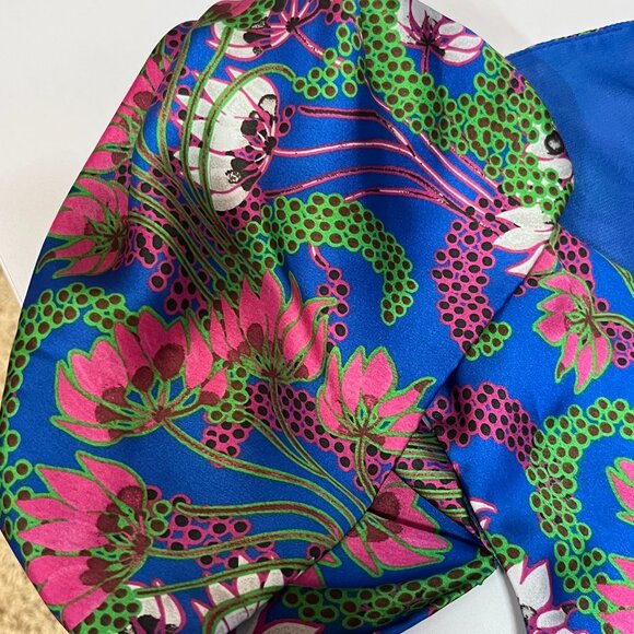 Tintoretto Puff-Sleeve/Cap-Sleeve Lined Silky Colorful Blouse - XS/S - Picture 7 of 13